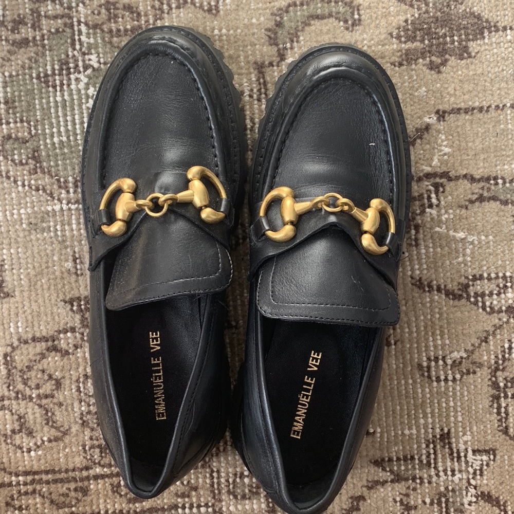 Handmade Italian loafers with gold hardware detailing
